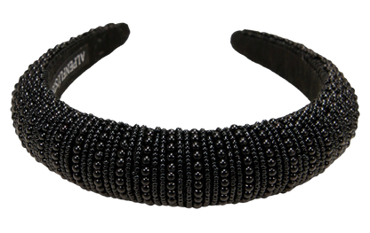 Haarschmuck, Haarreifen Perlen, Braut, Dirndl, schwarz, weiß