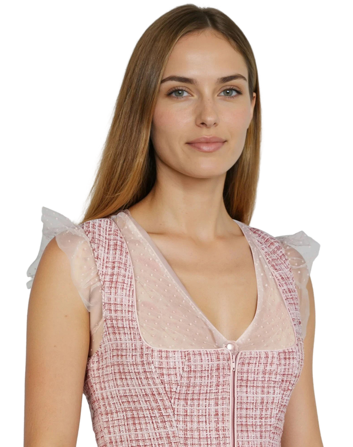 Dirndlbluse, Spieth & Wensky, Genta, Flügelärmel, rosa