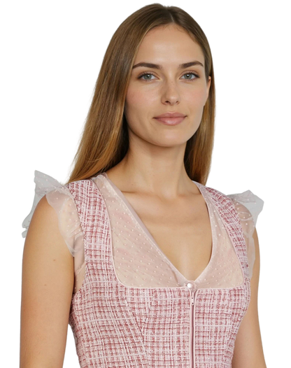 Dirndlbluse, Spieth & Wensky, Genta, Flügelärmel, rosa