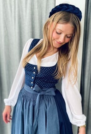 Dirndl Alpenfee, Elisa dunkelblau 70 cm, Große Größen Dirndl Alpenfee 