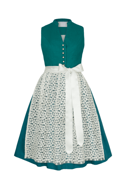 Dirndl Alpenfee, Xara petrol, hochgeschlossen 70 cm, Große Größen Dirndl Alpenfee 