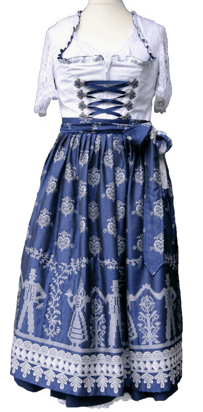 Dirndl Apple of my Eye by Berwin&Wolff, weiß, Blau Midi, Gr. 36, 70 cm Dirndl Berwin&Wolff 