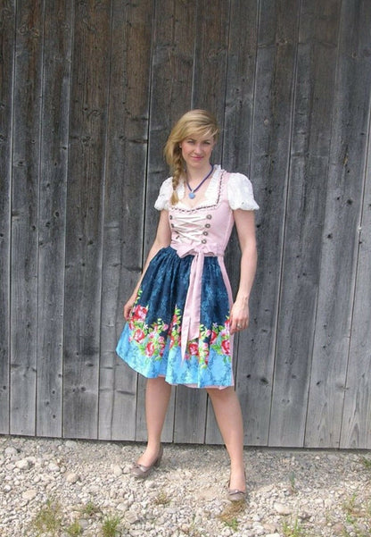 Dirndl Fuchs Trachten, Druckschürze, rosa, Midi 60 cm, Gr. 38 Dirndl Fuchs 