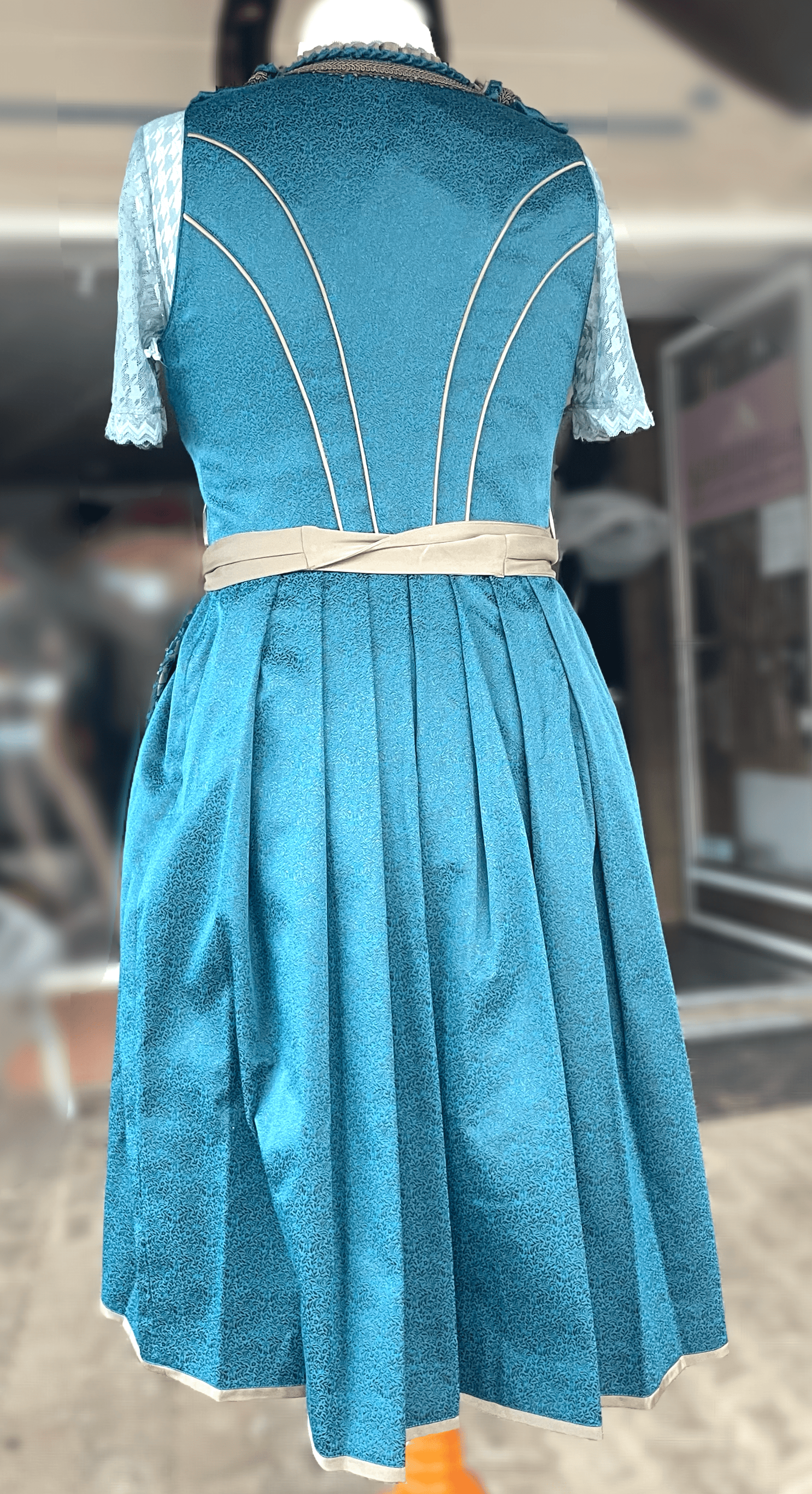 Dirndl Krüger Collection, Midi 70 cm, Cristina, Petrol Glitzer Dirndl Krüger 