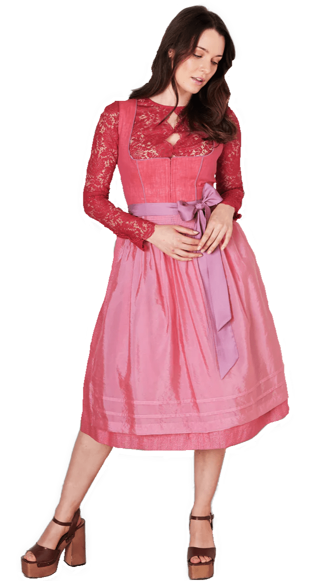 Dirndl Krüger Collections, Amandine, 70 cm, rot rosa Dirndl Krüger 