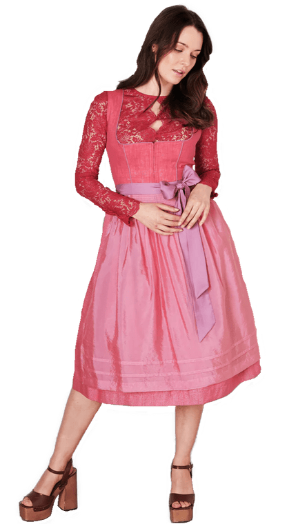 Dirndl Krüger Collections, Amandine, 70 cm, rot rosa Dirndl Krüger 