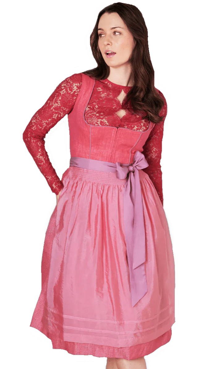 Dirndl Krüger Collections, Amandine, 70 cm, rot rosa Dirndl Krüger 