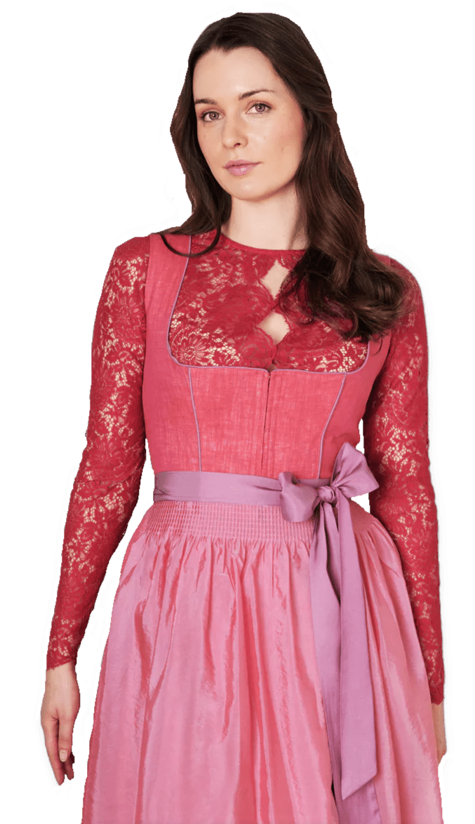 Dirndl Krüger Collections, Amandine, 70 cm, rot rosa Dirndl Krüger 