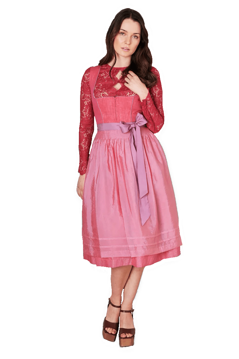 Dirndl Krüger Collections, Amandine, 70 cm, rot rosa Dirndl Krüger 