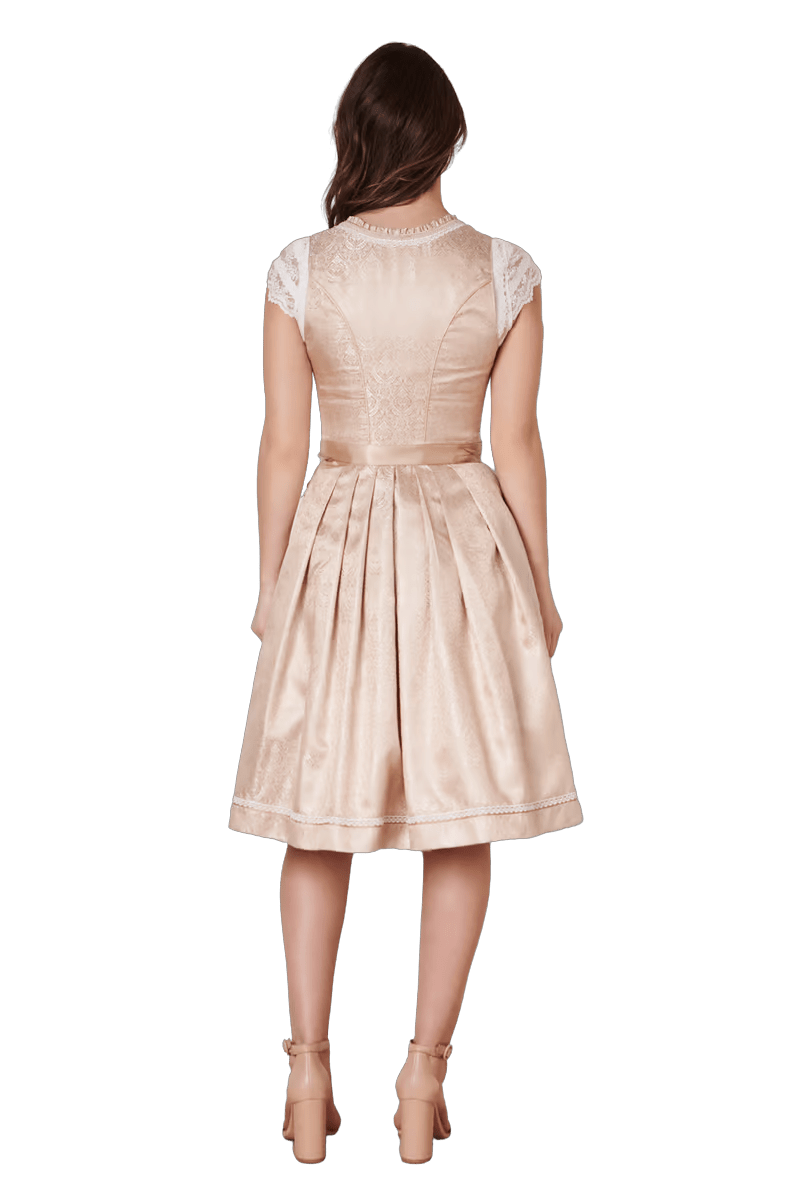 Dirndl Krüger Madl, Midi 60 cm, Kailia, gold, natur, rosa Dirndl Krüger 