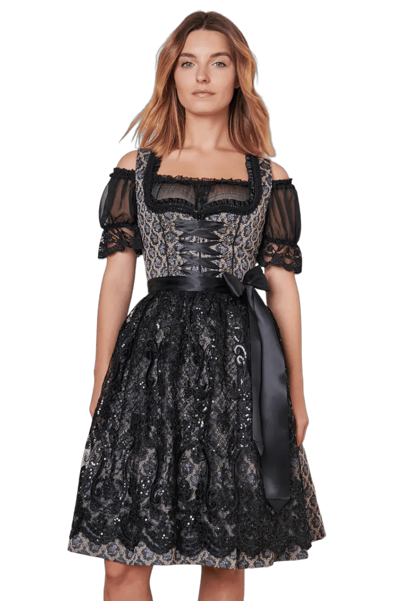 Dirndl Krüger Madl, Midi, Lonie 60 cm, Spitze schwarz Dirndl Krüger 