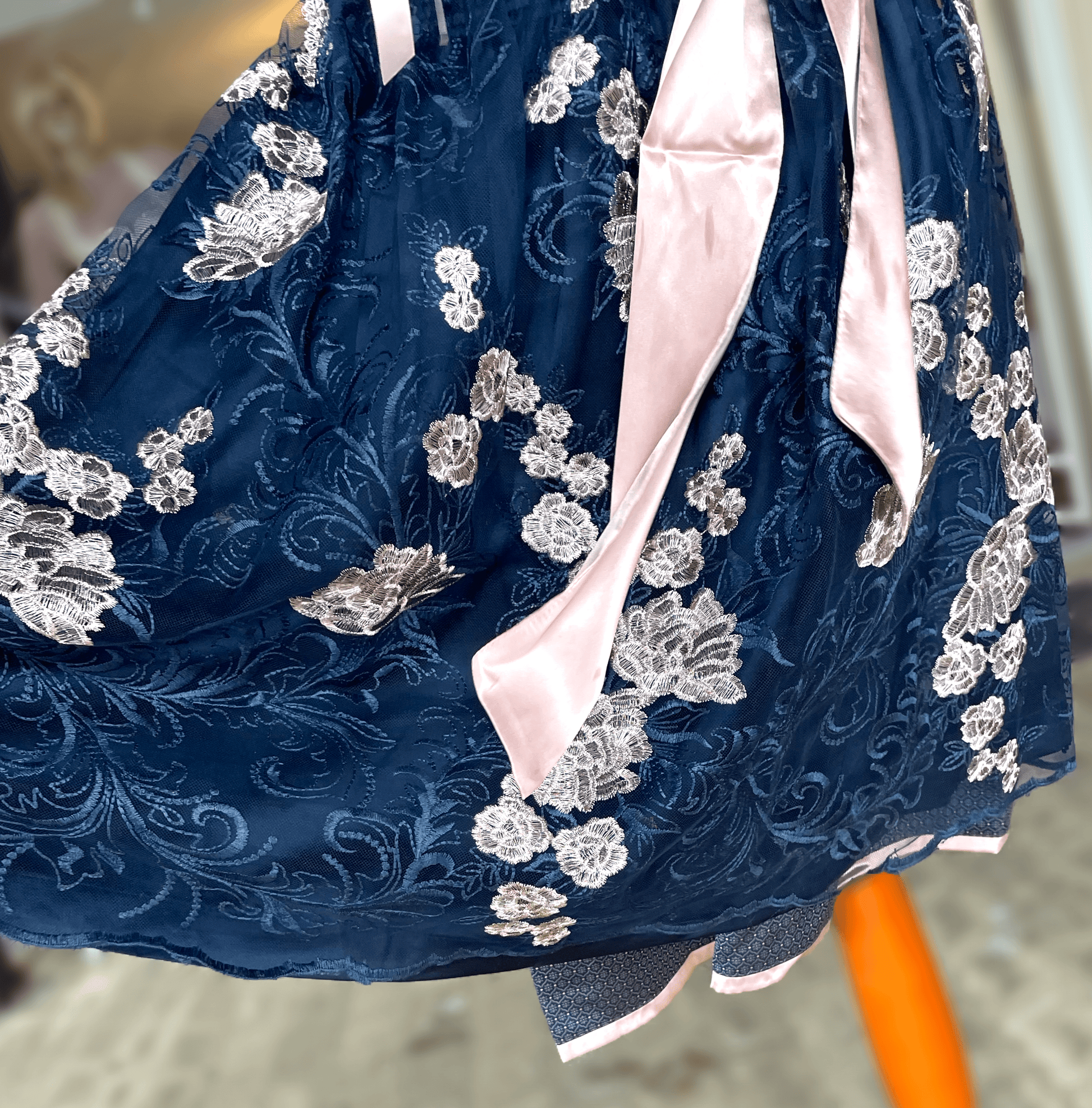 Dirndl Krüger Madl, Tracy, blau rosa, 60 cm, Midi Dirndl Krüger 