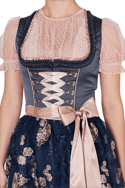 Dirndl Krüger Madl, Tracy, blau rosa, 60 cm, Midi Dirndl Krüger 