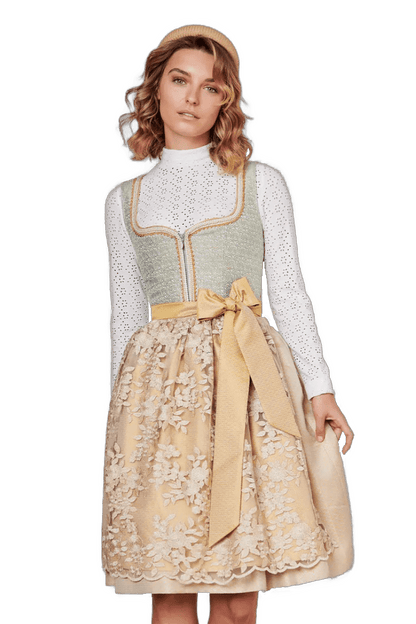 Dirndl Krüger Madl, Winnie, 60 cm, Midi, gelb, grün Dirndl Krüger 