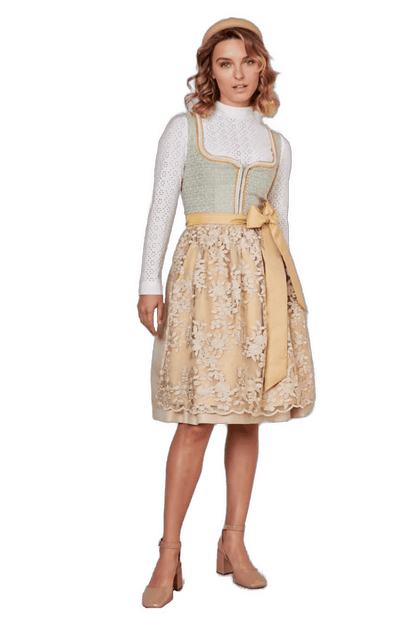 Dirndl Krüger Madl, Winnie, 60 cm, Midi, gelb, grün Dirndl Krüger 