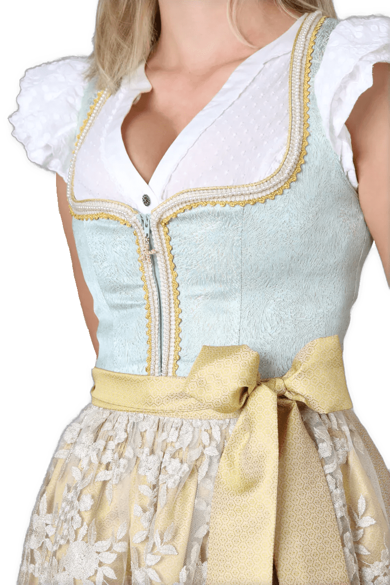 Dirndl Krüger Madl, Winnie, 60 cm, Midi, gelb, grün Dirndl Krüger 