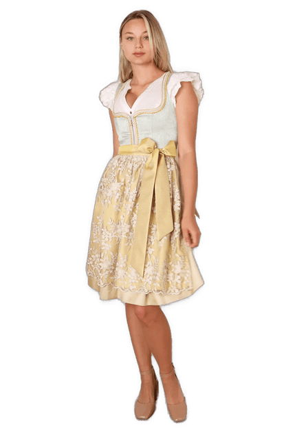 Dirndl Krüger Madl, Winnie, 60 cm, Midi, gelb, grün Dirndl Krüger 