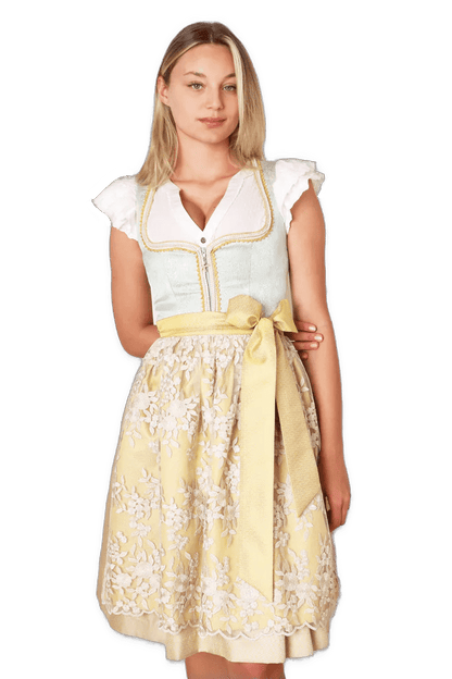 Dirndl Krüger Madl, Winnie, 60 cm, Midi, gelb, grün Dirndl Krüger 