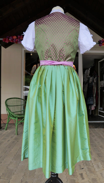 Dirndl Melega, Pam, Grün, lila, rosa Midi, Gr. 40 Dirndl Melega 