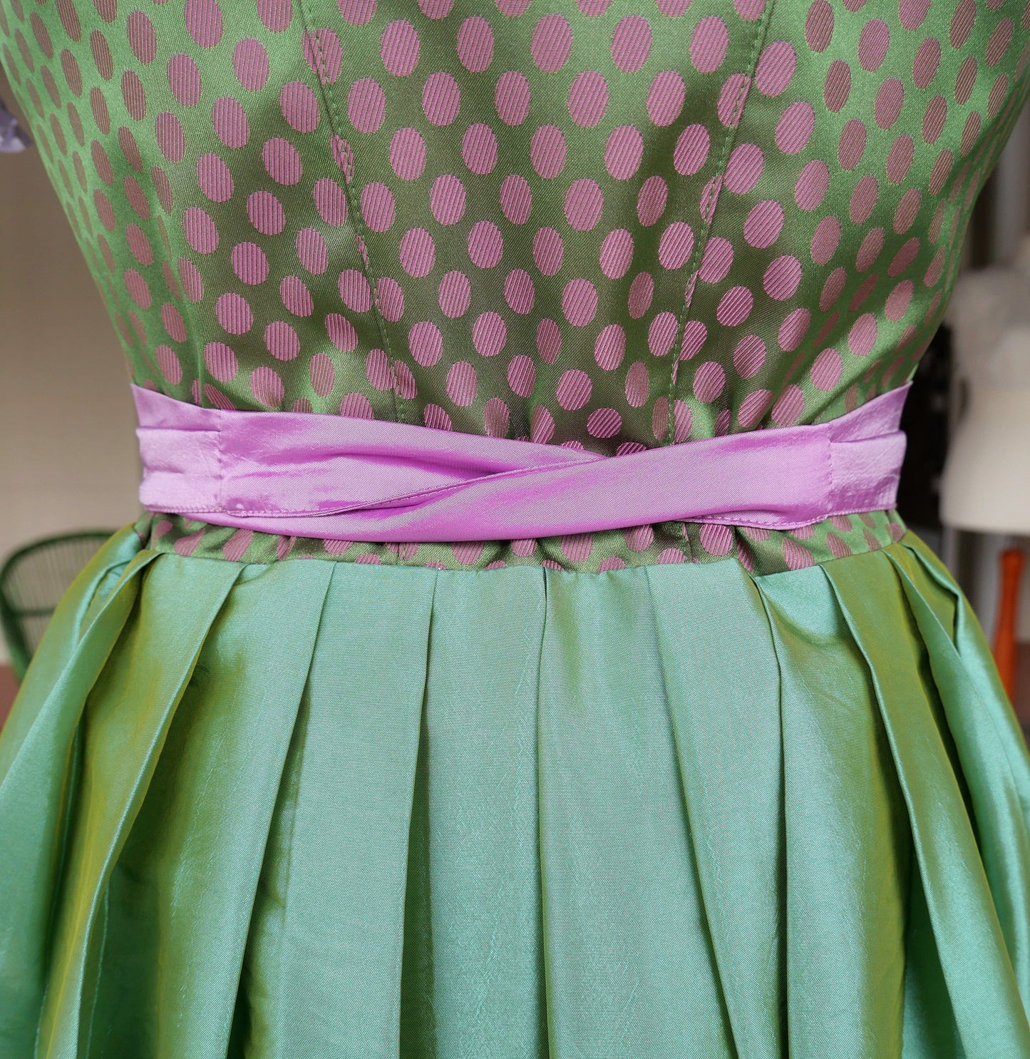 Dirndl Melega, Pam, Grün, lila, rosa Midi, Gr. 40 Dirndl Melega 