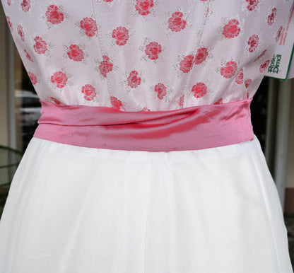 Dirndl Rose, Brautdirndl, weiß, rosa, pink Midi 60 cm Dirndl Rose 