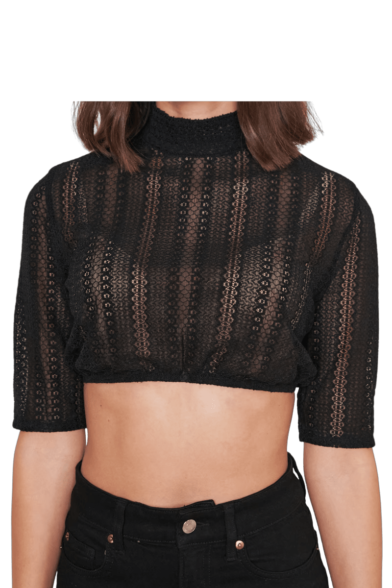 Dirndlbluse Krüger Collection, Klea, hochgeschlossen, schwarz Dirndlblusen Krüger 