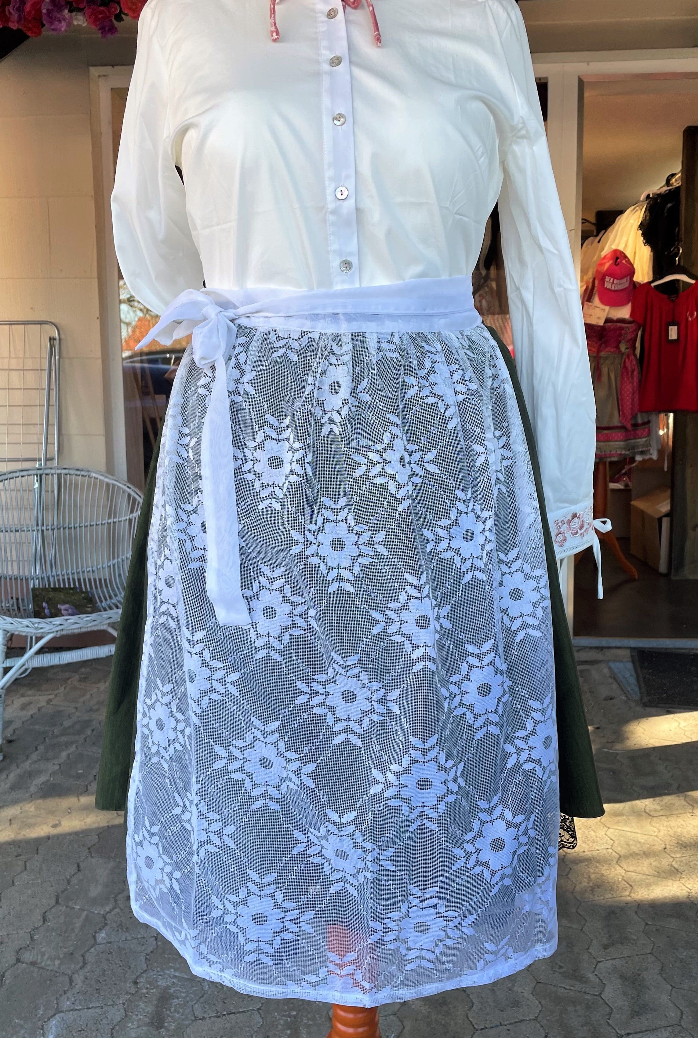 Schürzenliesl Dirndl Schürze Zebra Design - Mit Strass Herzen & Karussell Anhänger