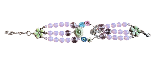 Trachten Armband, rosa, Perlen, pink, Blumen