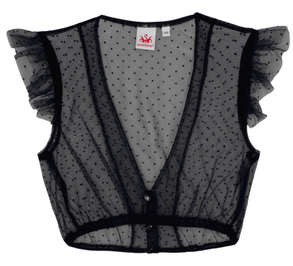 Dirndlbluse, Spieth & Wensky, Genta, Flügelärmel, schwarz