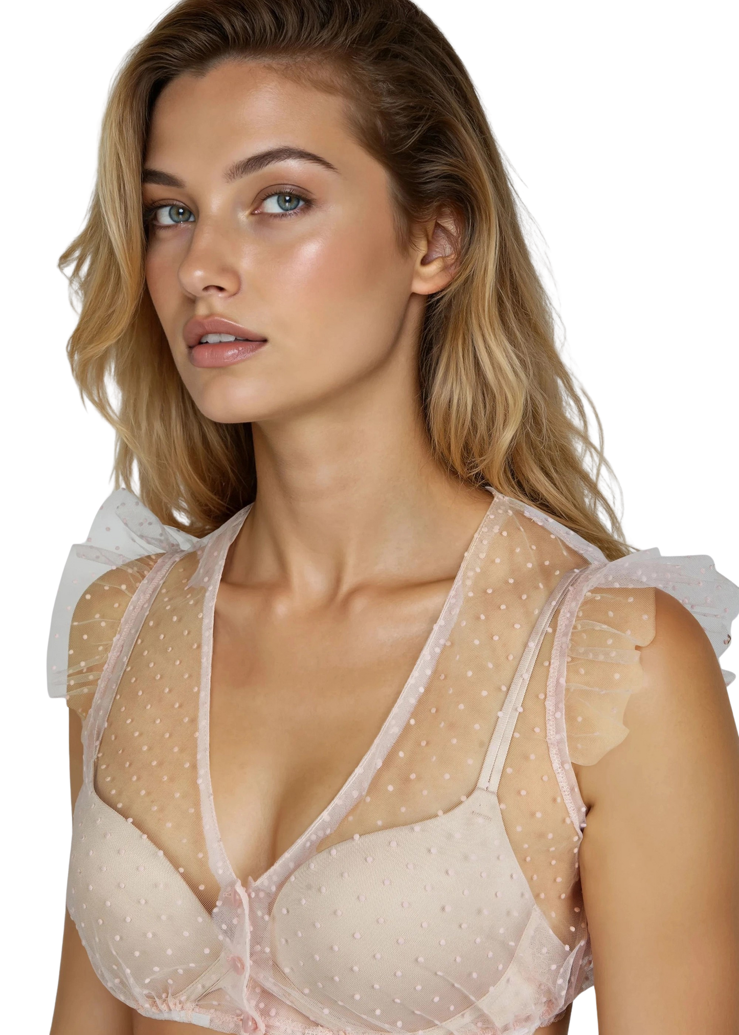 Dirndlbluse, Spieth & Wensky, Genta, Flügelärmel, rosa