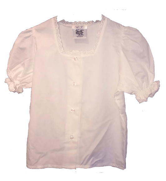 Kinder Bluse, Isar Trachten, weiß, lang, kurzarm Kinderbluse Isar Trachten 