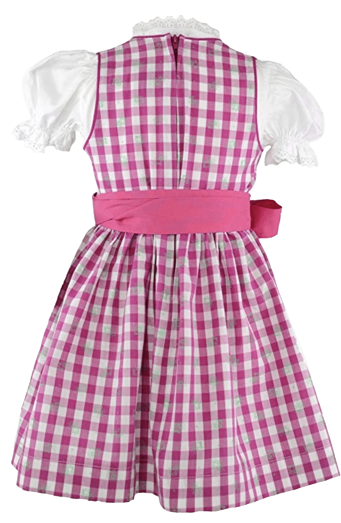 Kinderdirndl Madl, Isar Trachten rosa pink kariert, lang Kinderdirndl Isar Trachten 