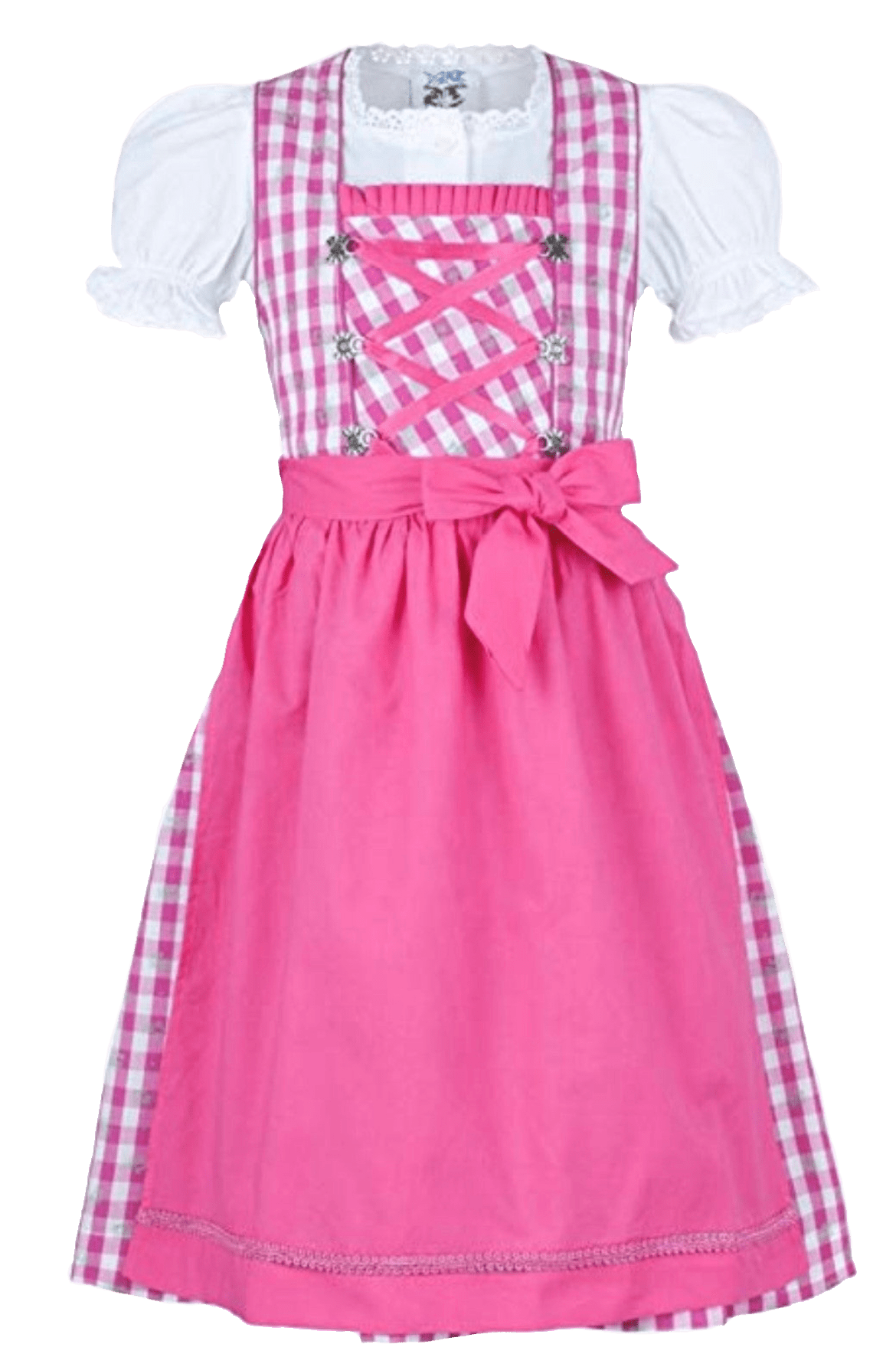 Kinderdirndl Madl, Isar Trachten rosa pink kariert, lang Kinderdirndl Isar Trachten 