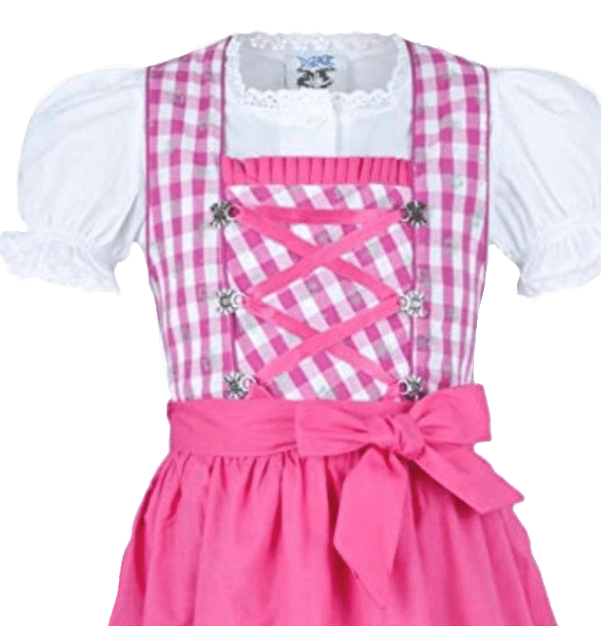 Kinderdirndl Madl, Isar Trachten rosa pink kariert, lang Kinderdirndl Isar Trachten 