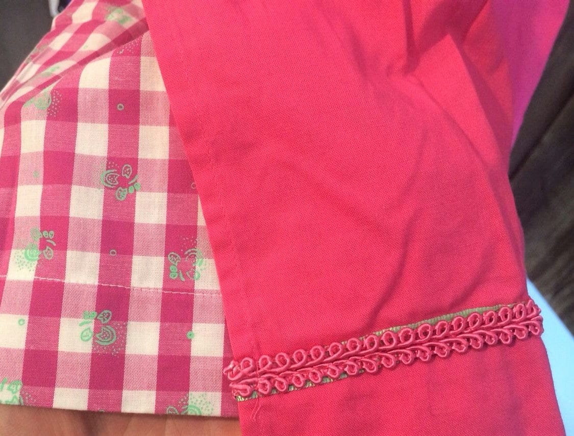 Kinderdirndl Madl, Isar Trachten rosa pink kariert, lang Kinderdirndl Isar Trachten 