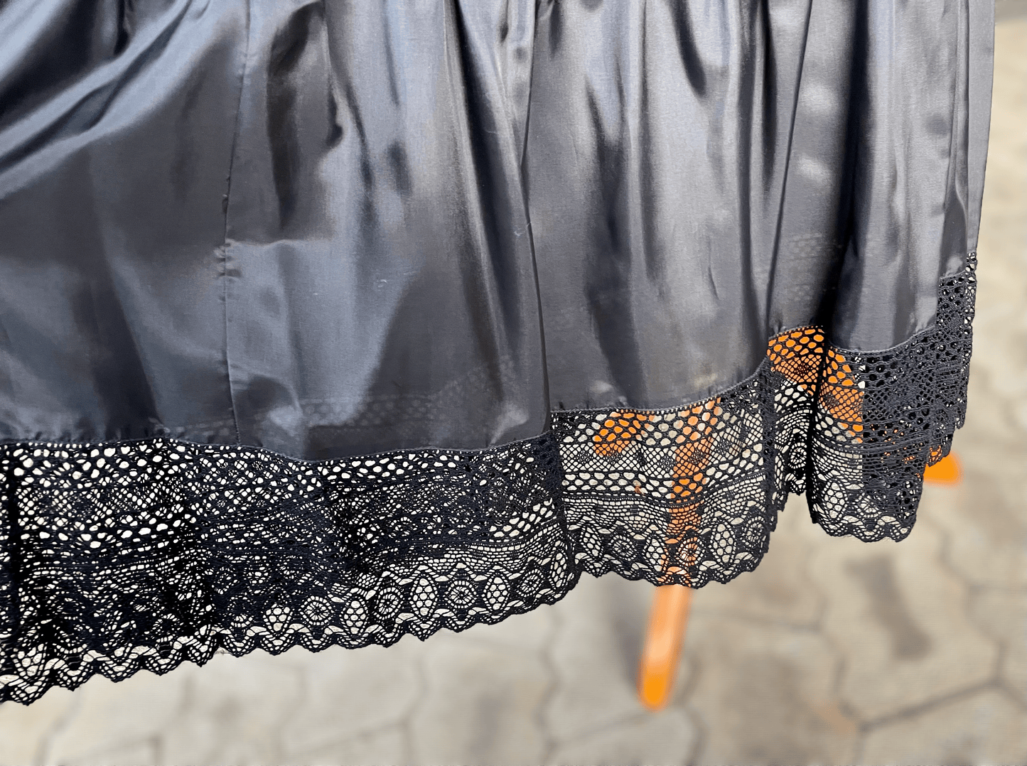 Petticoat, Unterrock Edna 95 cm, schwarz, Spitze Unterrock Sportalm 