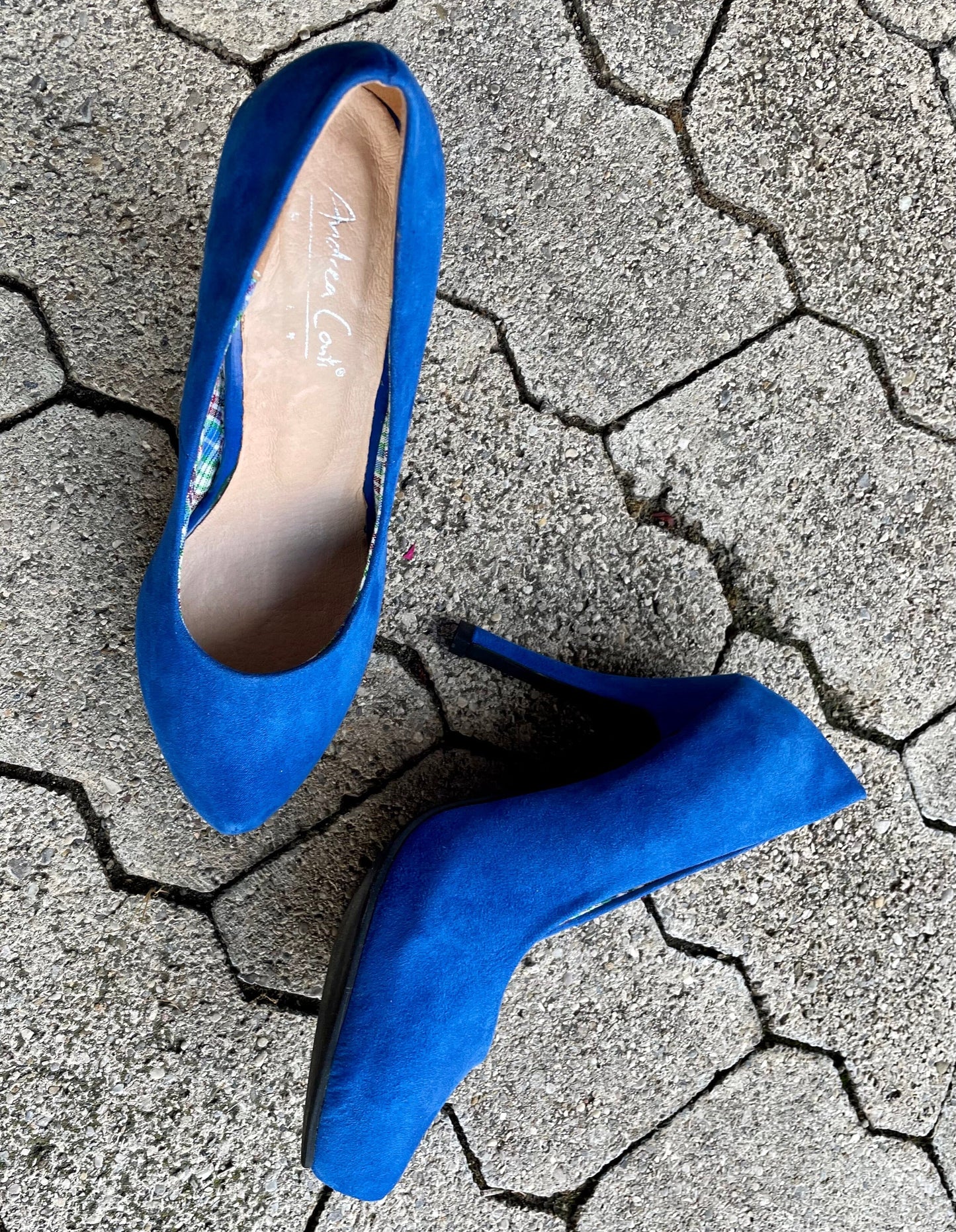 Pumps, Andrea Conti Schuhe, blau, Velour, Gr. 38 Schuhe Andrea Conti 