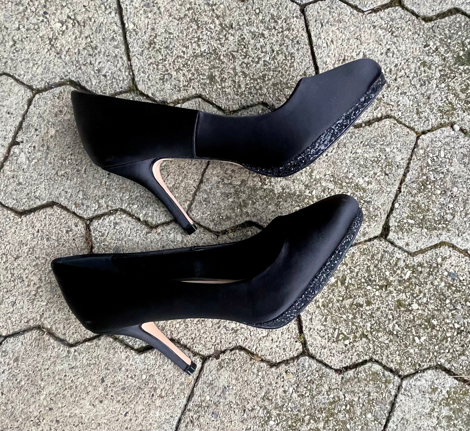 Pumps, The Essence Menbur Schuhe, Satin schwarz Schuhe Menbur 