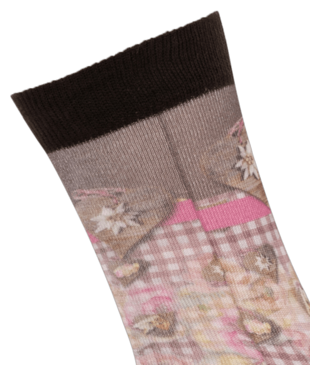 Socken, Trachtensocken Hangowear, Hermine, braun rosa Socken HangOwear 