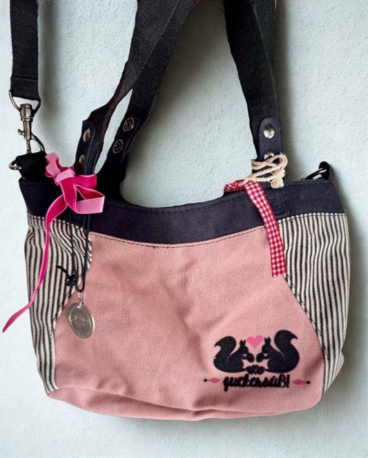 Handtasche, Umhängetasche, rosa, Canvas, Zuckersüße