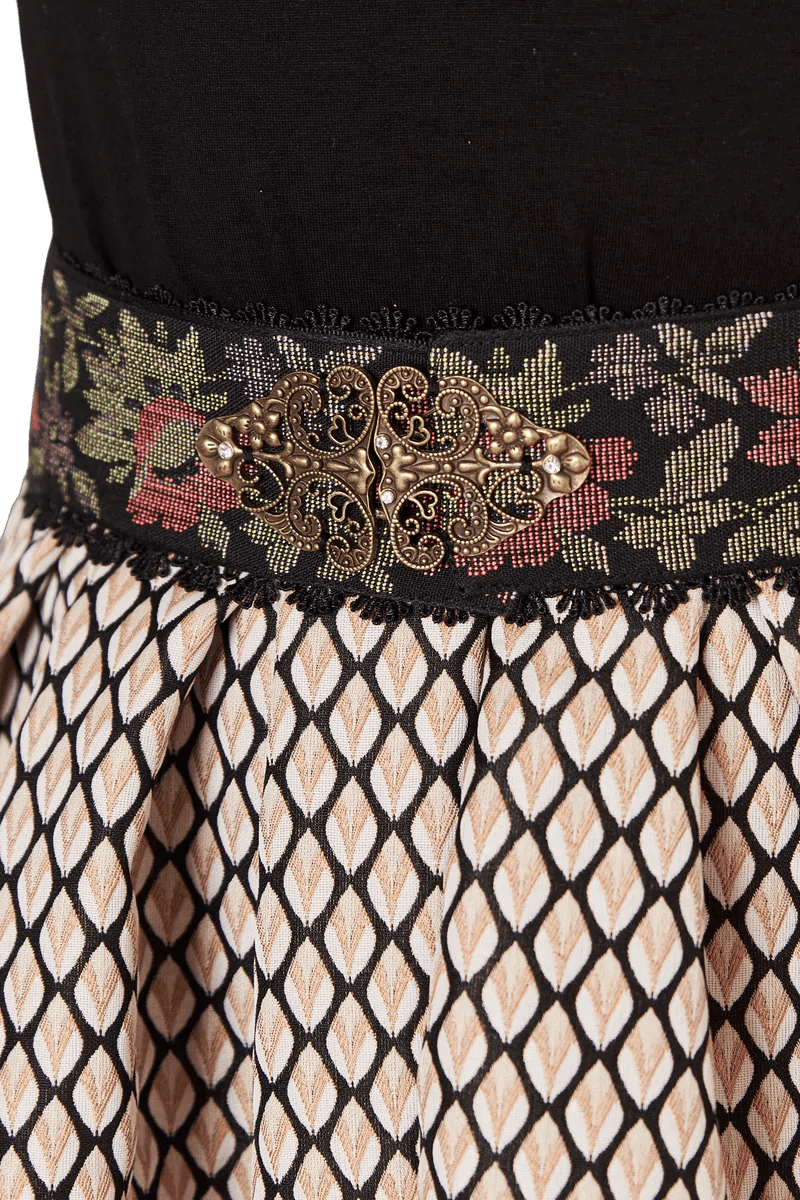 Trachten Rock Midi, Aenna, schwarz, beige, Krüger Collections, Gr. 42 Rock Krüger 