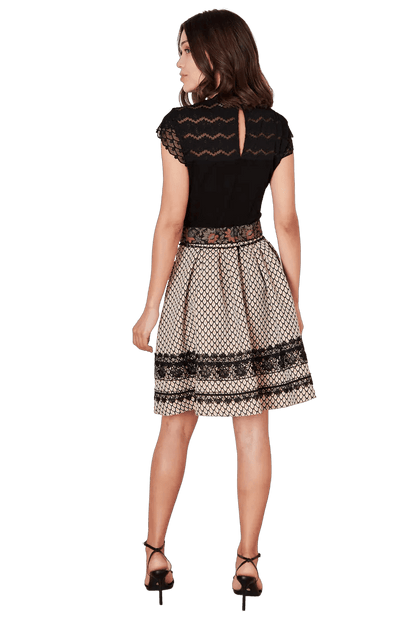 Trachten Rock Midi, Aenna, schwarz, beige, Krüger Collections, Gr. 42 Rock Krüger 