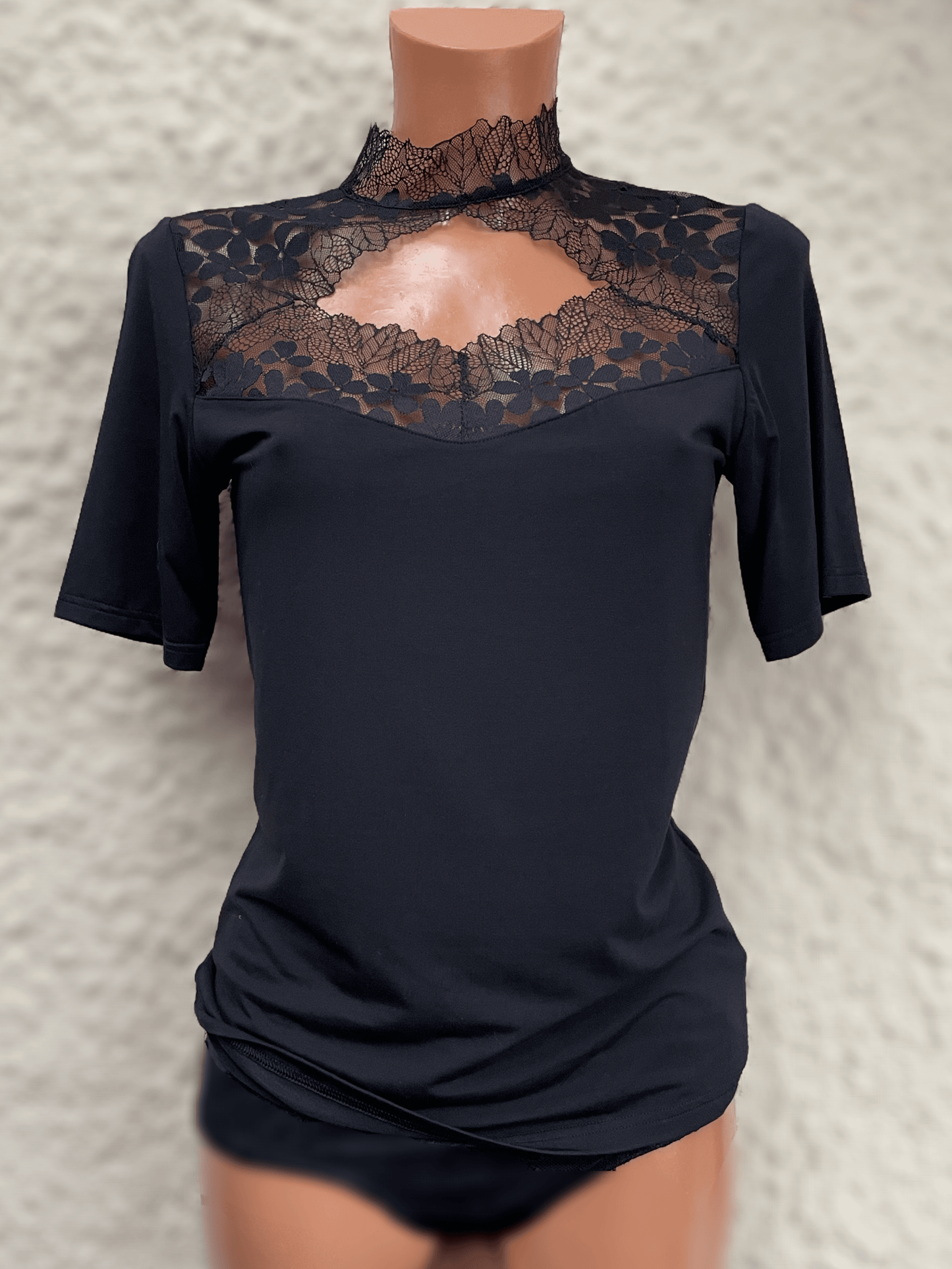 Trachtenbluse, Modal Shirt, Nina von C., schwarz, hochgeschlossen, Gr. 38 Shirt Nina von C. 
