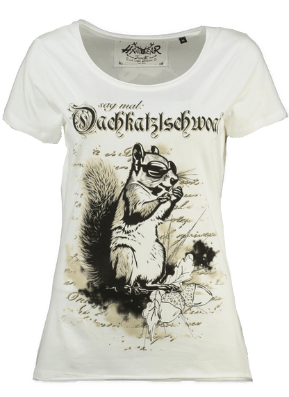 Trachtenshirt, HangOwear, Dorle, weiß, Oachkatzlschwoaf Shirt HangOwear 