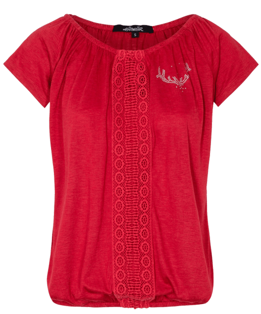 Trachtenshirt, HangOwear, Johanna, rot, Carmen Shirt HangOwear 