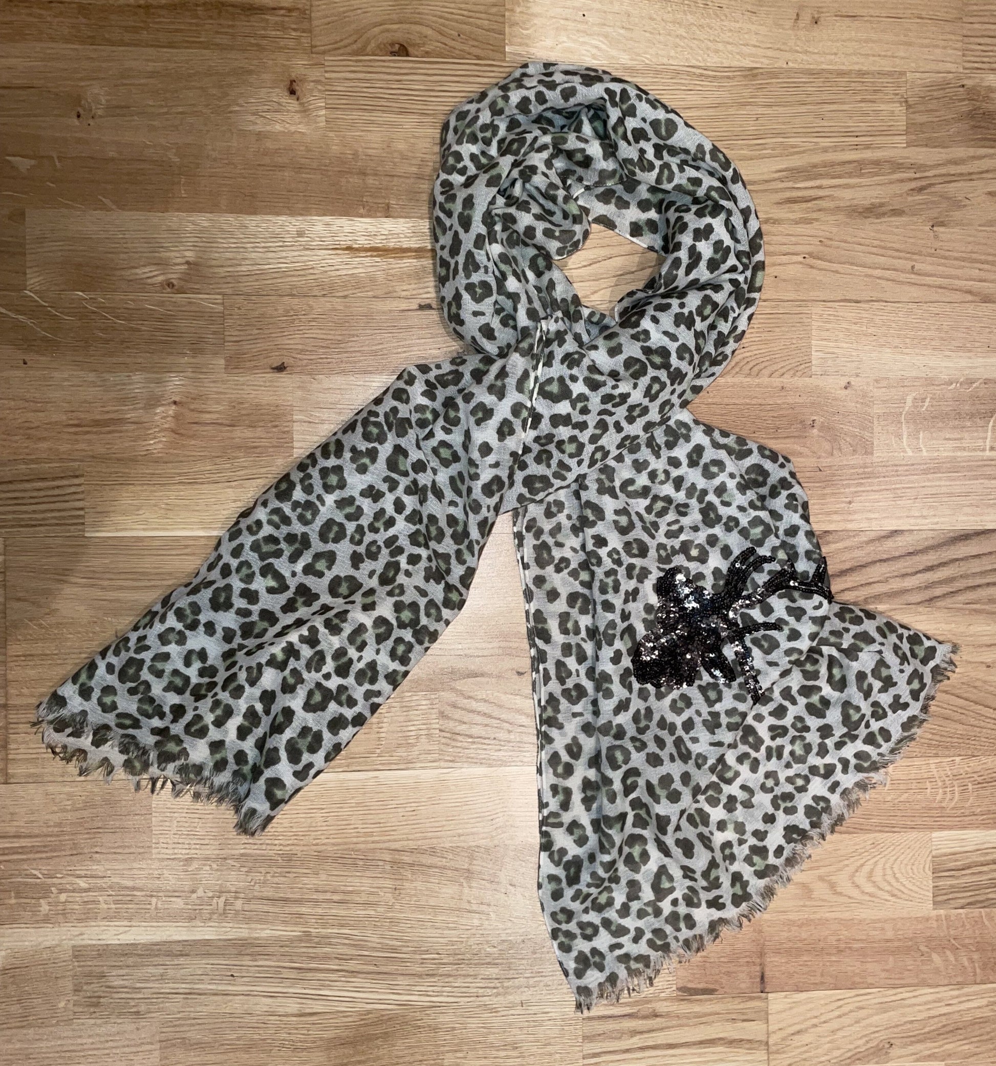 Tuch, Schal, CuteStuff, Leopard Hirsch, grau/grün Schal CuteStuff 