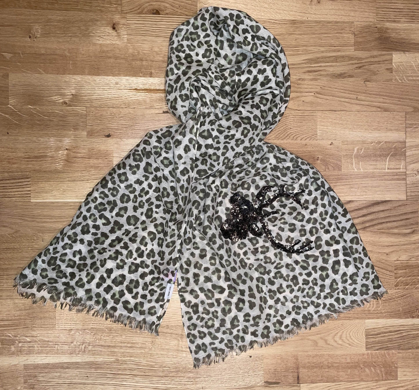 Tuch, Schal, CuteStuff, Leopard Hirsch, grau/grün Schal CuteStuff 